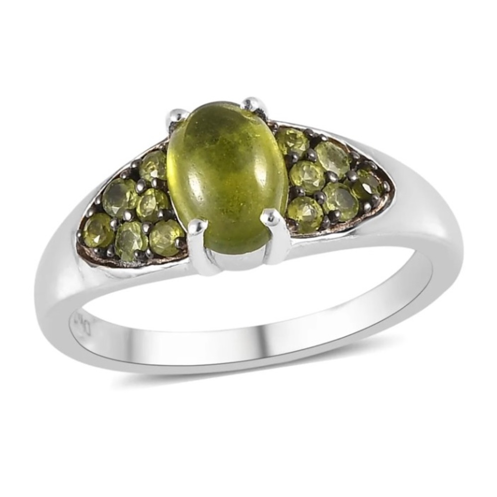 NWT Italian Vesuvianite Ring in .925 Sterling Silver